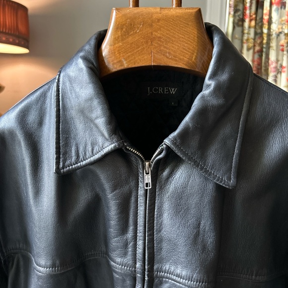 J. Crew black leather jacket large - Picture 6 of 12